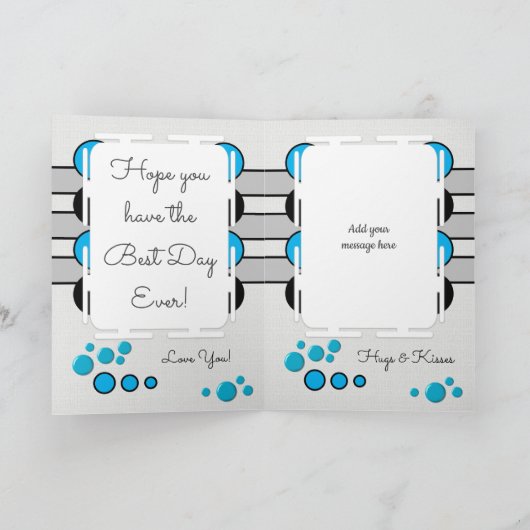 Mijn prachtige Boyvriend blauw houdt van je verjaa Kaart (Binnen)