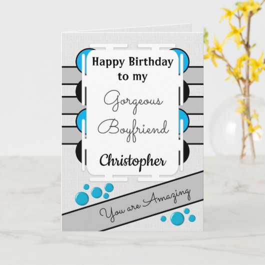 Mijn prachtige Boyvriend blauw houdt van je verjaa Kaart (Gele Bloem)