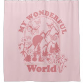Mijn prachtige World Retro Flowers Douchegordijn (Voorkant)