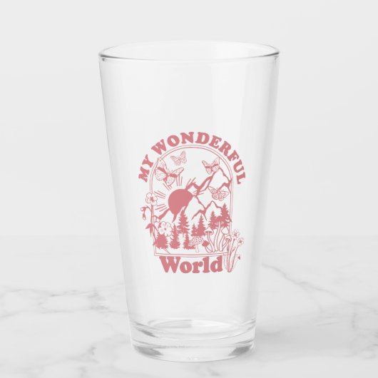 Mijn prachtige World Retro Flowers Glas (Voorkant)