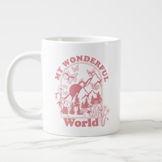 Mijn prachtige World Retro Flowers Grote Koffiekop (Links)