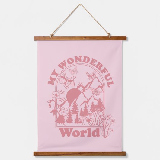 Mijn prachtige World Retro Flowers Hangend Wandkleed (Voorkant)