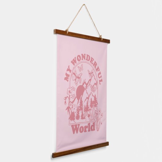 Mijn prachtige World Retro Flowers Hangend Wandkleed (Gebogen)