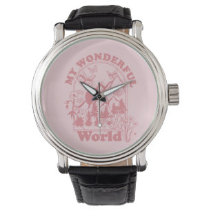 Mijn prachtige World Retro Flowers Horloge