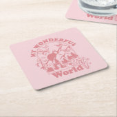 Mijn prachtige World Retro Flowers Kartonnen Onderzetters (Schuin)