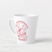 Mijn prachtige World Retro Flowers Latte Mok (Linkerhoek)