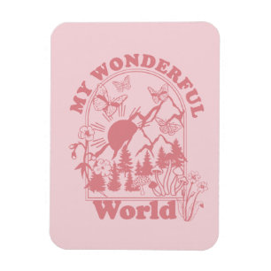 Mijn prachtige World Retro Flowers Magneet