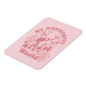 Mijn prachtige World Retro Flowers Magneet (Linkerzijde)