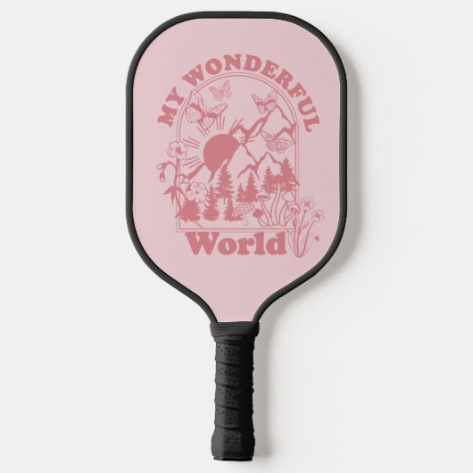 Mijn prachtige World Retro Flowers Pickleball Paddle (Achterkant)