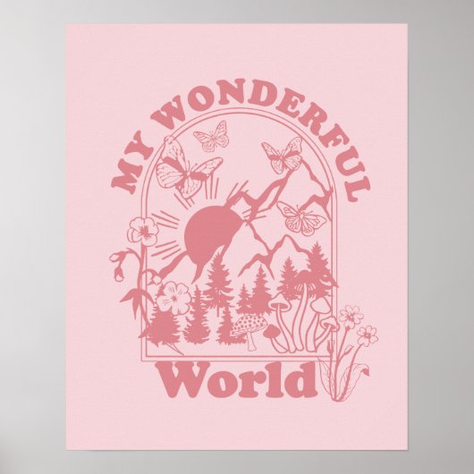 Mijn prachtige World Retro Flowers Poster (Voorkant)