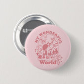 Mijn prachtige World Retro Flowers Ronde Button 5,7 Cm (Voorkant /achterkant)