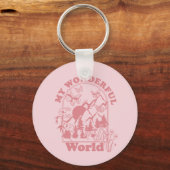 Mijn prachtige World Retro Flowers Sleutelhanger (Voorkant)