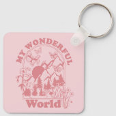 Mijn prachtige World Retro Flowers Sleutelhanger (Achterkant)