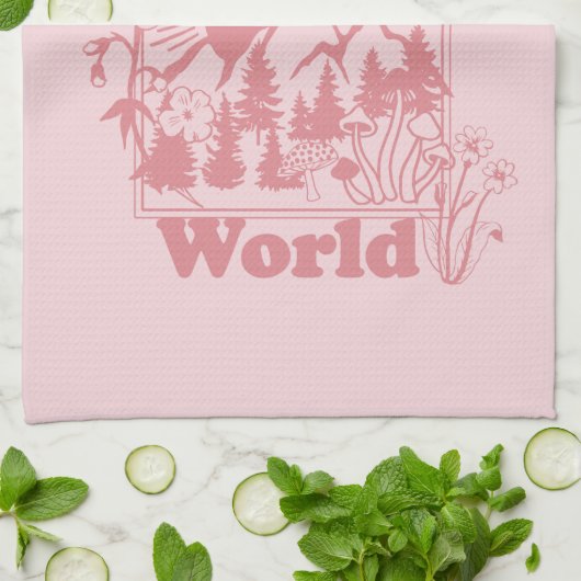 Mijn prachtige World Retro Flowers Theedoek (Gevouwen)