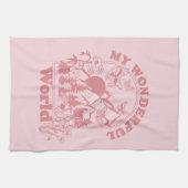 Mijn prachtige World Retro Flowers Theedoek (Horizontaal)