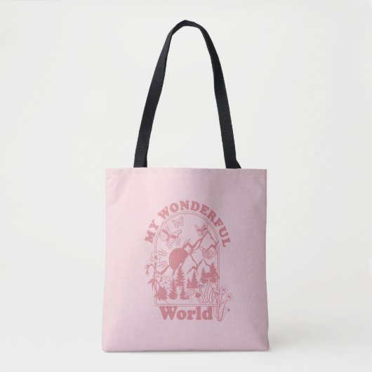 Mijn prachtige World Retro Flowers Tote Bag (Voorkant)