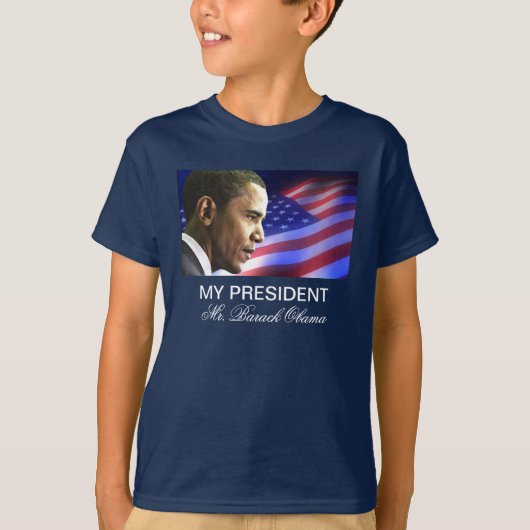 Mijn President de heer Barack Obama (patriottisch) T-shirt (Voorkant)
