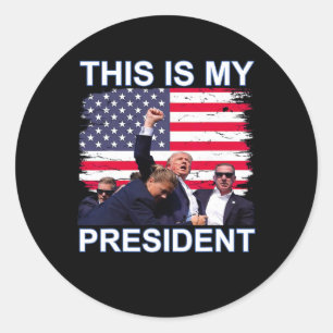 Mijn President is de verkiezing van Trump in 2024 Ronde Sticker