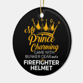 Mijn prins brandweervrouw keramisch ornament (Links)
