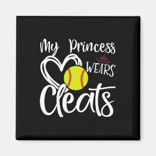 Mijn prinses draagt cleats Softbal Speler Meisjes Magneet