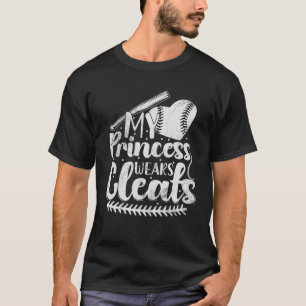 Mijn prinses draagt Cleats Softball Pap Baseball P T-shirt