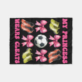 Mijn prinses draagt cleats voetbalmoeder moederdag fleece deken (Voorkant (Horizontaal))