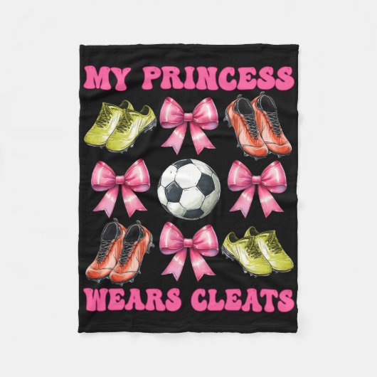Mijn prinses draagt cleats voetbalmoeder moederdag fleece deken (Voorkant)