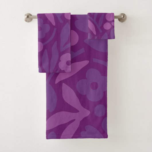 Mijn prinses houdt van Paarse, vrolijke grote bloe Bad Handdoek (Insitu)