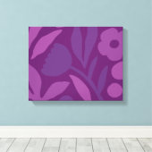 Mijn prinses houdt van Paarse, vrolijke grote bloe Canvas Afdruk (Insitu (Houten vloer))