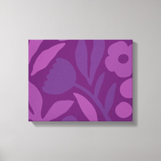 Mijn prinses houdt van Paarse, vrolijke grote bloe Canvas Afdruk (Voorkant)