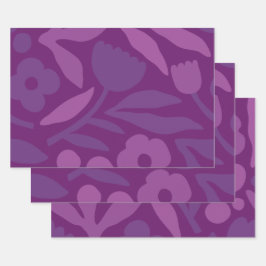 Mijn prinses houdt van Paarse, vrolijke grote bloe Inpakpapier Vel