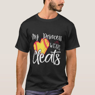 Mijn prinses Wears Cleats - Softball mama Dad Base T-shirt