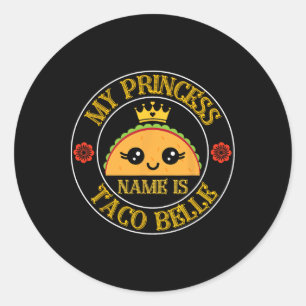 Mijn prinsessennaam is Taco Belle Funny Cinco De M Ronde Sticker