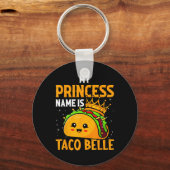 Mijn prinsessennaam is Taco Belle - Grappige Pun C Sleutelhanger (Voorkant)