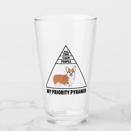 Mijn Prioriteit Piramide Corgi Glas (Voorkant)