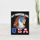 Mijn Pronouns Zijn Usa Adelaar Amerikaans Grappig  Kaart (Voorkant)