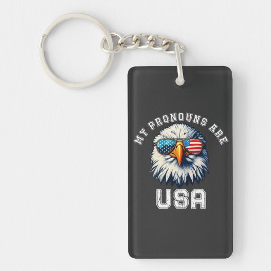 Mijn Pronouns Zijn USA Sleutelhanger (Voorkant)