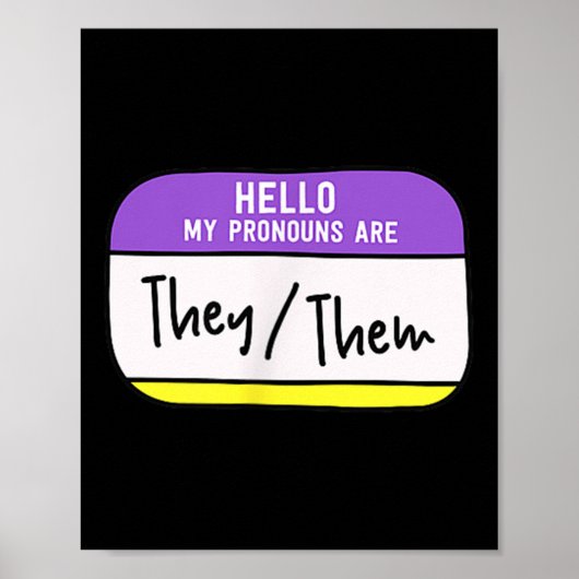 Mijn Pronouns Zijn Zij Hen Gender Non-binair Trots Poster (Voorkant)