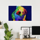 mijn psychedelische bulldog poster (Thuiskantoor)