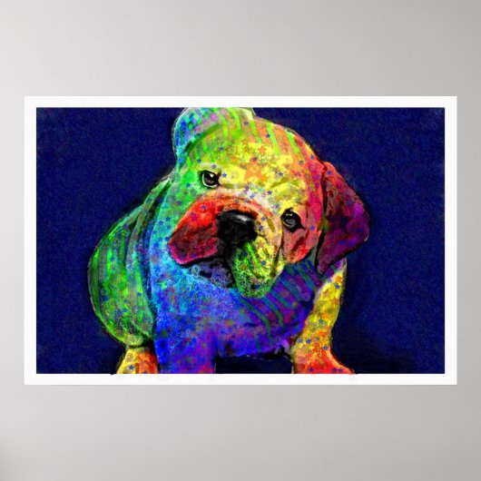 mijn psychedelische bulldog poster (Voorkant)