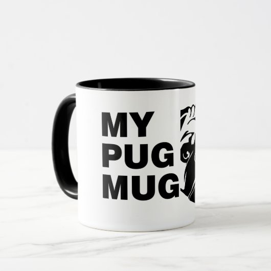 Mijn Pug Coffee Mok (Voorkant links)