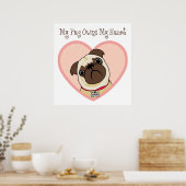 Mijn Pug heeft mijn Posters en Prints van het hart (Keuken)