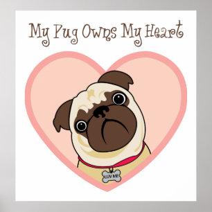 Mijn Pug heeft mijn Posters en Prints van het hart