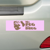 Mijn pug is mijn drugsdecaal bumpersticker (Op auto)