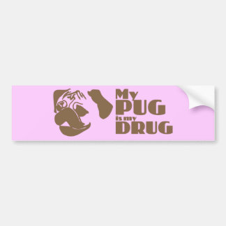 Mijn pug is mijn drugsdecaal bumpersticker