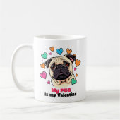 Mijn Pug Is Mijn Valentijn Schattige Grappig Koffiemok (Links)