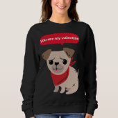 Mijn Pug is mijn Valentijn-Schattigee Funny Pug Cl Trui (Voorkant)