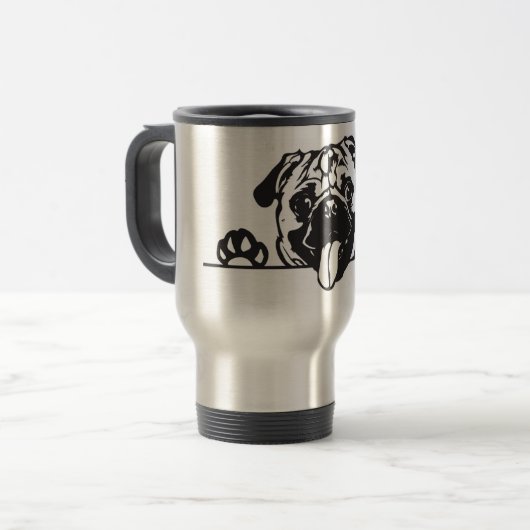 Mijn pug reisbeker (Voorkant links)