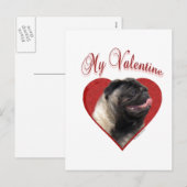 Mijn Pug Valentijn Feestdagenkaart (Voorkant / Achterkant)
