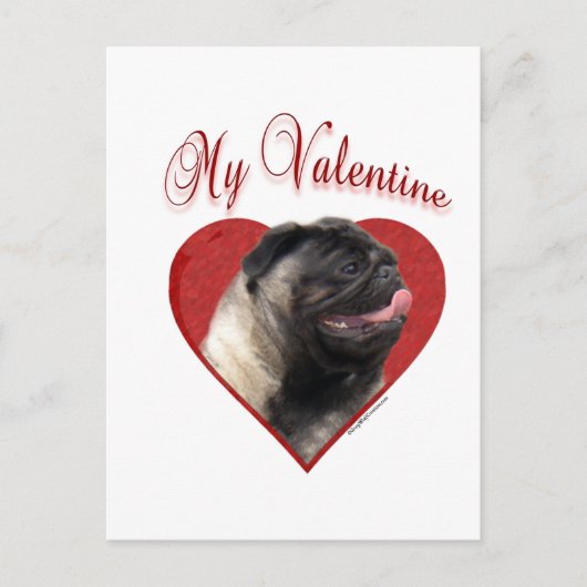 Mijn Pug Valentijn Feestdagenkaart (Voorkant)